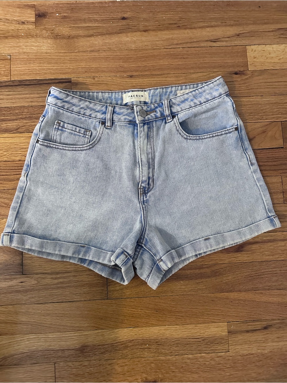 PacSun Faded Light Blue High-Rise Denim Shorts